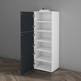 glasvilla Schuhschrank Schuhkommode mit 3 Schränken BTH: 45x36x120 cm Schuhregal Möbel Schuhschrank02