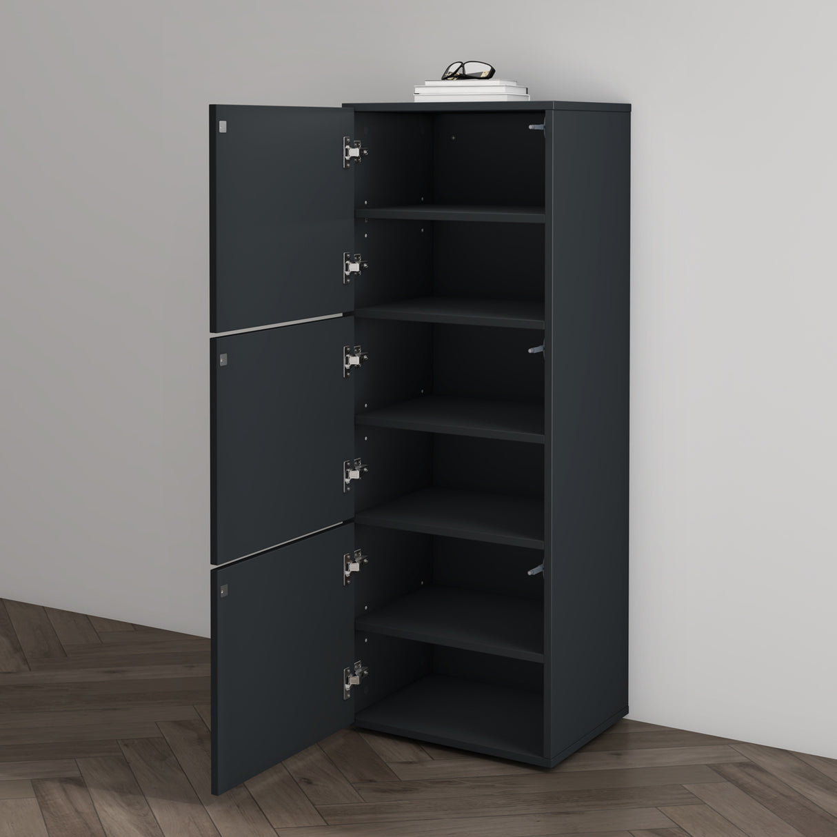 glasvilla Schuhschrank Schuhkommode mit 3 Schränken BTH: 45x36x120 cm Schuhregal Möbel Schuhschrank02