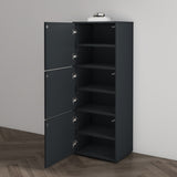 glasvilla Schuhschrank Schuhkommode mit 3 Schränken BTH: 45x36x120 cm Schuhregal Möbel Schuhschrank02