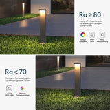 glasvilla Außenleuchte 10x6x60cm IP65 Wegeleuchte Außen | Pollerleuchte für Garten, 3000K Stehlampe Gartenlampe | Außenlampe Standleuchte 6W LumaTorch