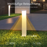 glasvilla Außenleuchte 10x6x60cm IP65 Wegeleuchte Außen | Pollerleuchte für Garten, 3000K Stehlampe Gartenlampe | Außenlampe Standleuchte 6W LumaTorch