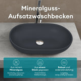 glasvilla Waschbecken Mineralguss Aufsatzwaschbecken Waschschale Col808