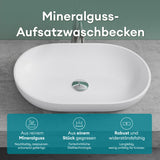 glasvilla Waschbecken Mineralguss Aufsatzwaschbecken Waschschale Col808
