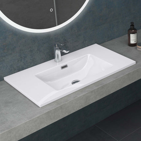 glasvilla Waschbecken Einbauwaschbecken Waschtisch Einbauwaschtisch aus Mineralguss Col02