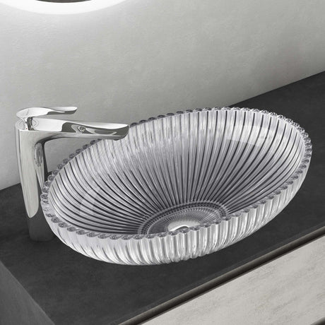 glasvilla Waschbecken Glas Aufsatzwaschbecken Glaswaschbecken Handwaschbecken Waschschale Oval Minerva08