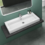 glasvilla Waschbecken Col18 Hängewaschtisch Aufsatzwaschbecken Mineralguss 1 Armaturenloch rechteckig