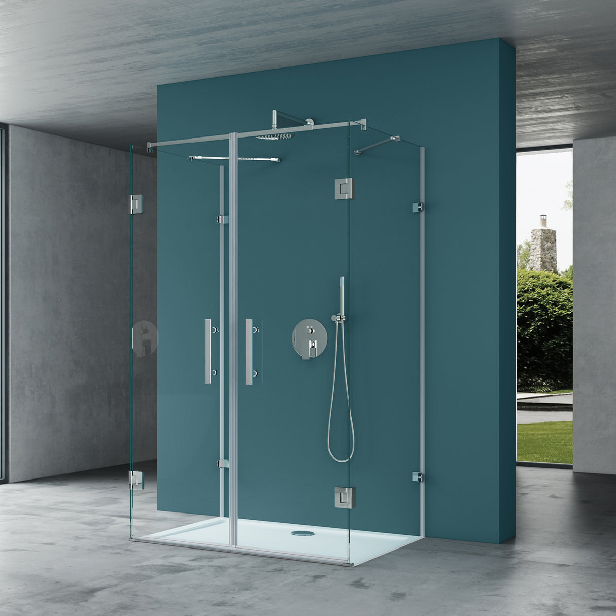 glasvilla Duschkabine U-Form Duschabtrennung 8mm ESG in Klarglas Nano-Beschichtung Ravenna40UK