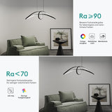 glasvilla Pendelleuchte LED Hängelampe Verstellbares Kabel Hängeleuchte für Esszimmer Wohnzimmer Schlafzimmer