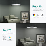 glasvilla Pendelleuchte 50cm LED Hängelampe Dynamisches Wellendesign 3000K/4000K/6000K Verstellbares Kabel 16W Hängeleuchte für Esszimmer Wohnzimmer Schlafzimmer