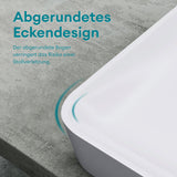 glasvilla Waschbecken Aufsatzwaschbecken aus Mineralguss Waschschale Waschtisch inkl. Standard DIN-Anschlüsse Col815
