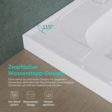 glasvilla Waschbecken Glänzend Weiß Einbauwaschbecken Waschtisch Mineralguss Rechteckig Waschplatz Col3601