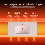 glasvilla Waschbecken Einbauwaschbecken Waschtisch Weiß glänzend aus Keramik inkl. Nano-Beschichtung Rechteckig Brüssel911