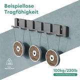 glasvilla Kleiderhaken ohne Bohren Wandgarderobe Wandhaken aus Edelstahl Garderobenleiste Garderobenhaken Stalo-04+05