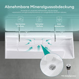glasvilla Waschbecken Aufsatzwaschbecken Hängewaschbecken Hängewaschtisch inkl. Ablaufgarnitur Mineralguss Rechteckig Waschplatz col19