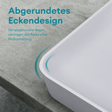 glasvilla Waschbecken Aufsatzwaschbecken aus Mineralguss Waschschale Waschtisch inkl. Standard DIN-Anschlüsse Col815
