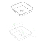 glasvilla Waschbecken Glas Aufsatzwaschbecken Glaswaschbecken Handwaschbecken Rechteckig Waschschale BxTxH 40x40x11 cm Minerva03