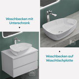 glasvilla Waschbecken mineralguss Aufsatzwaschbecken Waschtisch Waschplatz Waschschale Col826