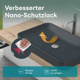 glasvilla Waschbecken Aufsatzwaschbecken aus Mineralguss Waschschale Waschtisch inkl. Standard DIN-Anschlüsse Col815