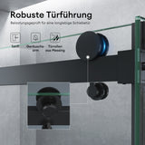 glasvilla Duschkabine mit Schiebetür Duschabtrennung 8mm ESG-Sicherheitsglas Nano-Beschichtung Hebe-Senk-Mechanismus Rav19 Schwarz