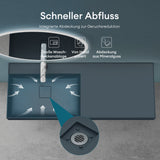 glasvilla Waschbecken Aufsatzwaschbecken Hängewaschbecken Mineralguss Rechteckig Waschplatz Col630