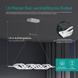 glasvilla Pendelleuchte 106cm LED Hängelampe Dimmbar mit Fernbedienung 3000K/4000K/6000K Verstellbares Kabel 60W Weiß Hängeleuchte für Esszimmer Wohnzimmer Schlafzimmer