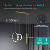 glasvilla Pendelleuchte 100cm LED Hängelampe Linear design 3000K/4000K/6000K Verstellbares Kabel 38W Hängeleuchte für Esszimmer Wohnzimmer Schlafzimmer