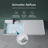 glasvilla Waschbecken Aufsatzwaschbecken Hängewaschbecken Mineralguss Rechteckig Waschplatz Col630