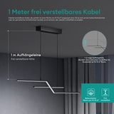 glasvilla Pendelleuchte 105cm LED Hängelampe Linear design 3000K/4000K/6000K Verstellbares Kabel 18W Hängeleuchte für Esszimmer Wohnzimmer Schlafzimmer