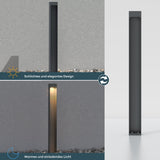 glasvilla Außenleuchte IP65 Wegeleuchte Außen | Außenpollerleuchte für Garten, 3000K Stehlampe Gartenlampe | Außenlampe Standleuchte 5W BaldersLights