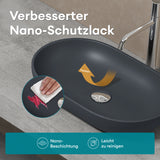 glasvilla Waschbecken Mineralguss Aufsatzwaschbecken Waschschale Col808