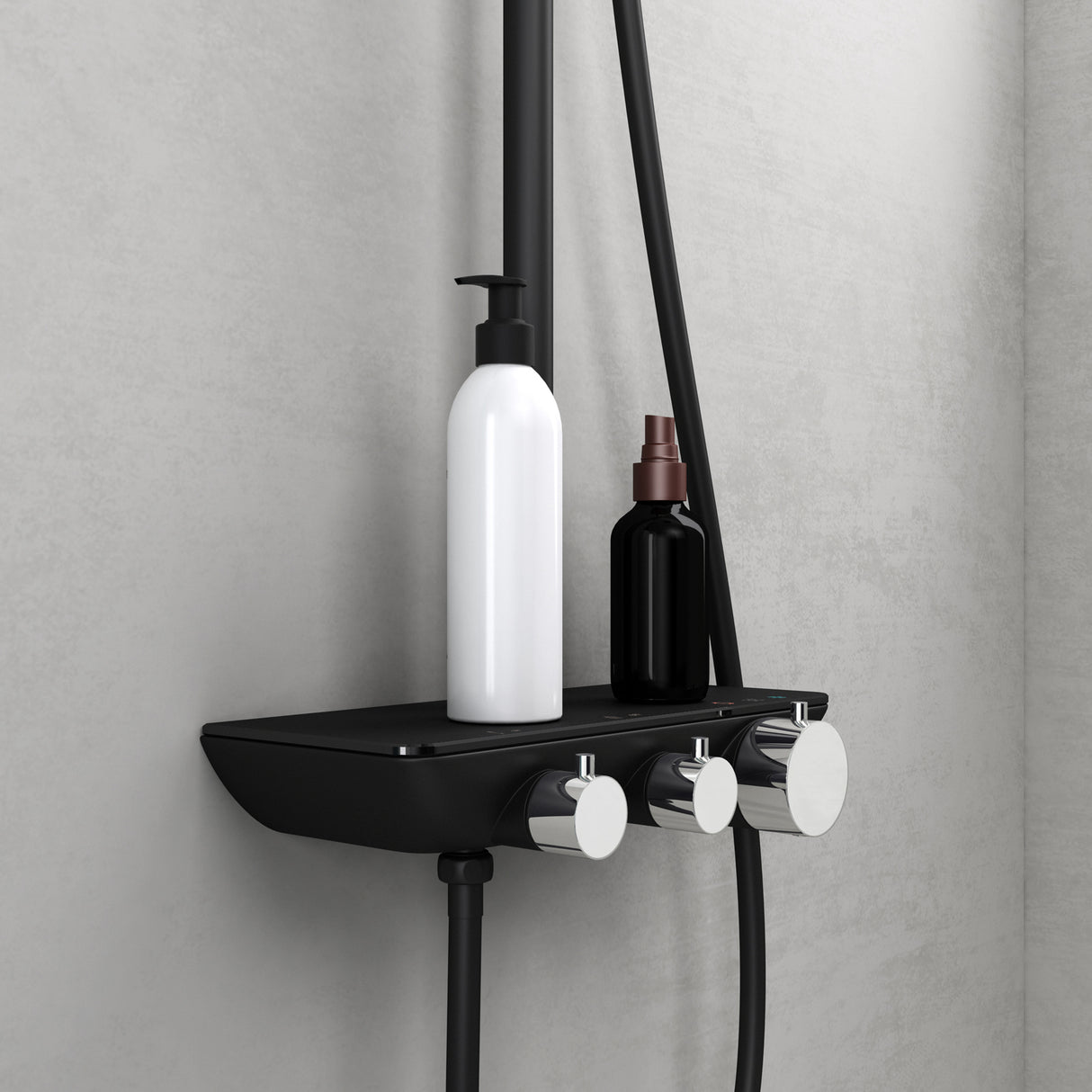 glasvilla Duschsystem mit Hand- und Kopfbrause Regendusche Duscharmatur mit Wandhalterungs-Set