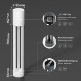 glasvilla Außenleuchte ⌀120xH700mm IP65 Wegeleuchte Außen | Pollerleuchte für Garten, 3000K Stehlampe Gartenlampe | Außenlampe Standleuchte 10W NeoForge