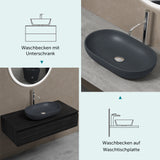 glasvilla Waschbecken Mineralguss Aufsatzwaschbecken Waschschale Col808