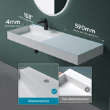 glasvilla Waschbecken Aufsatzwaschbecken Hängewaschbecken Mineralguss Rechteckig Waschplatz Col630