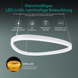 glasvilla Pendelleuchte 50cm LED Hängelampe Dynamisches Wellendesign 3000K/4000K/6000K Verstellbares Kabel 16W Hängeleuchte für Esszimmer Wohnzimmer Schlafzimmer
