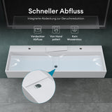 glasvilla Waschbecken Aufsatzwaschbecken Hängewaschbecken aus Mineralguss mit Armaturloch Col6028