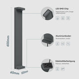 glasvilla Außenleuchte 10x6x60cm IP65 Wegeleuchte Außen | Pollerleuchte für Garten, 3000K Stehlampe Gartenlampe | Außenlampe Standleuchte 6W LumaTorch