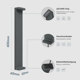 glasvilla Außenleuchte 10x6x60cm IP65 Wegeleuchte Außen | Pollerleuchte für Garten, 3000K Stehlampe Gartenlampe | Außenlampe Standleuchte 6W LumaTorch