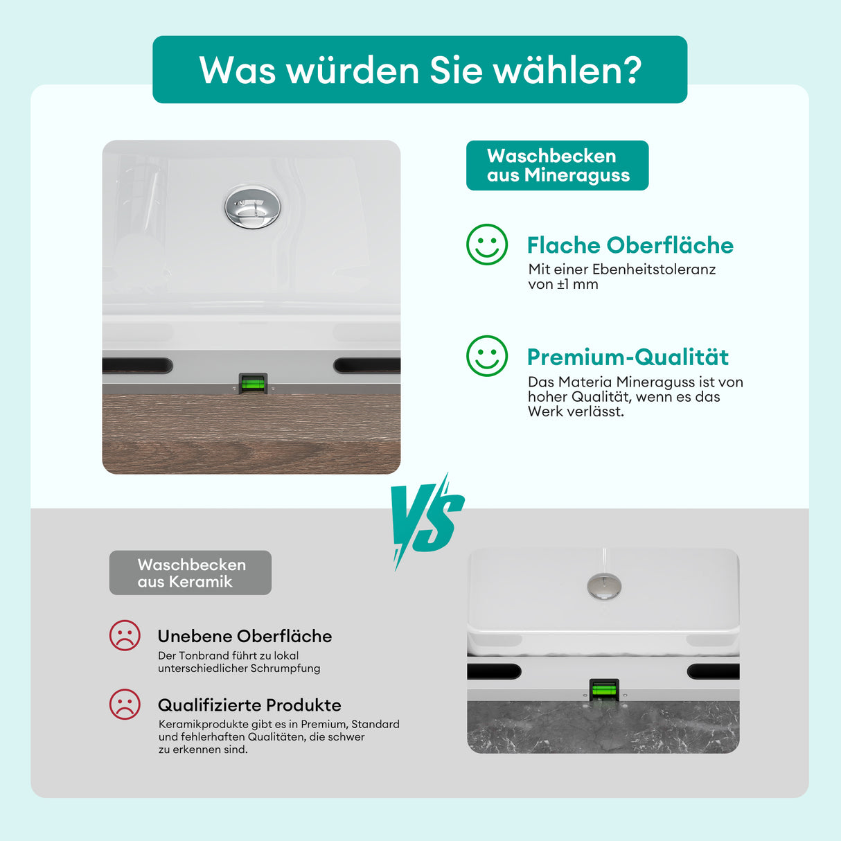 glasvilla Waschbecken Aufsatzwaschbecken Waschschale Waschtisch aus Mineralguss Oval Col807