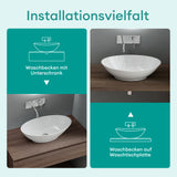 glasvilla Waschbecken Aufsatzwaschbecken Waschschale Waschtisch aus Mineralguss Oval Col807