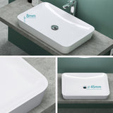 glasvilla Waschbecken Aufsatzwaschbecken aus Mineralguss Waschschale Waschtisch inkl. Standard DIN-Anschlüsse Col815