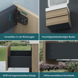 glasvilla Badmöbel-Set Waschbeckenunterschrank Verona mit 2-Schubladen inkl. Waschbecken und Ablaufgarnitur