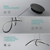 glasvilla Pendelleuchte 90cm LED Hängelampe Dynamisches Wellendesign 3000K/4000K/6000K Verstellbares Kabel 30W Schwarz Hängeleuchte für Esszimmer Wohnzimmer Schlafzimmer