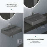 glasvilla Waschbecken Aufsatzwaschbecken Meissen201 Waschtisch aus Keramik inkl. Nano-Beschichtung