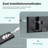 glasvilla Kleiderhaken ohne Bohren Wandgarderobe Wandhaken aus Edelstahl Garderobenleiste Garderobenhaken Stalo-04+05