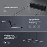 glasvilla Pendelleuchte 105cm LED Hängelampe Linear design 3000K/4000K/6000K Verstellbares Kabel 18W Hängeleuchte für Esszimmer Wohnzimmer Schlafzimmer