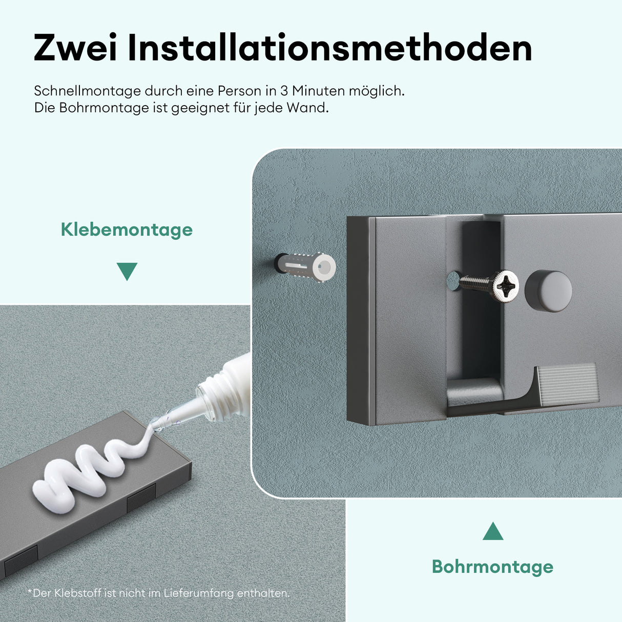 glasvilla Kleiderhaken ohne Bohren Wandgarderobe Wandhaken aus Edelstahl Garderobenleiste Garderobenhaken Stalo-04+05