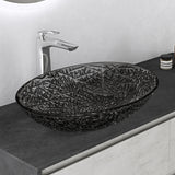 glasvilla Waschbecken Glas Aufsatzwaschbecken Glaswaschbecken Handwaschbecken Waschschale Oval