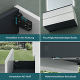 glasvilla Badmöbel-Set Waschtisch mit Unterschrank Mineralguss Waschbecken in Anthrazit Waschbeckenunterschrank  2-Schubladen Soft-Close Aqualis