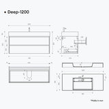glasvilla Badmöbel Set Badezimmermöbel 120cm Waschbecken Waschtisch mit Unterschrank Deep